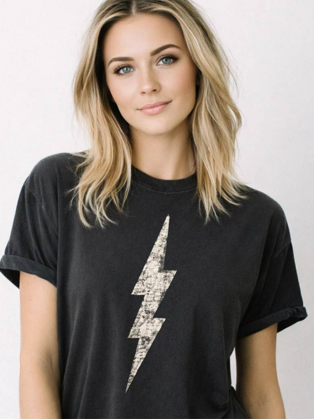 Distressed Lightning Bolt Graphic Tee